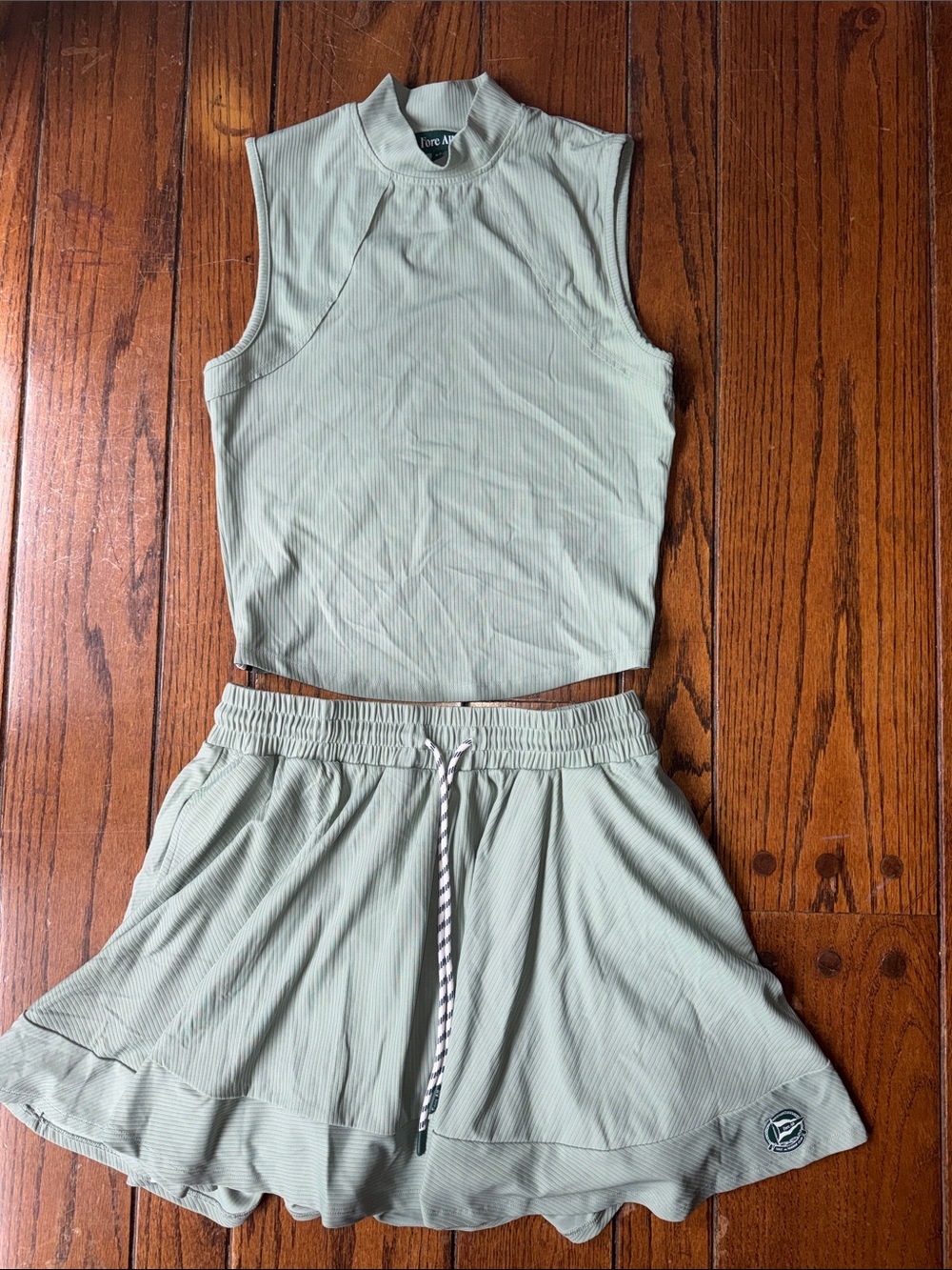 Fore All Spring 26 Riptide mock neck and skirt in sea size medium